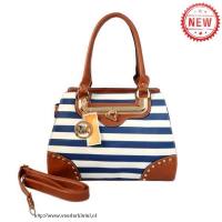 michael kors pyramid stud striped groot blauw bakken Handtassen Winkels ja1nl151